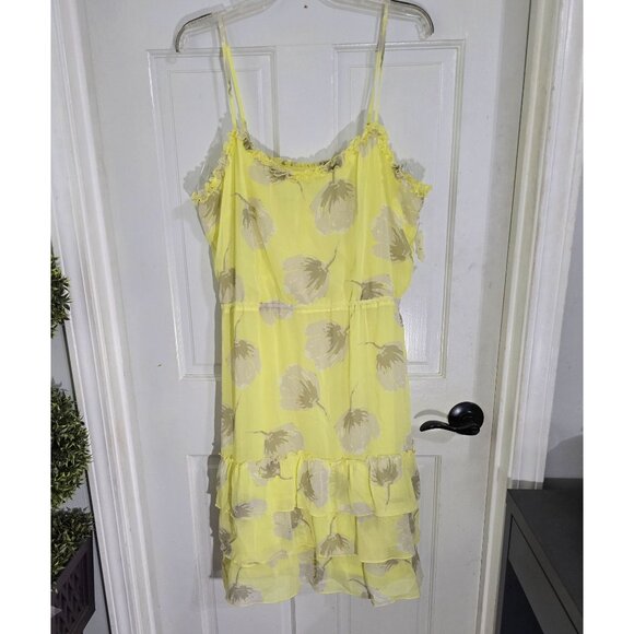 Old Navy XL Tall Yellow Floral Ruffle Camisole Dress 100% Polyester NWT‎ - Picture 12 of 14